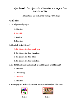 Đề cương ôn tập học kì 2 môn Tin học 3 | Cánh diều