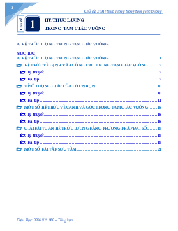 Chuyên đề hệ thức lượng trong tam giác vuông