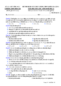 Đề thi thử THPT Quốc gia lần 1 môn Sinh học năm 2020 trường THPT Đội Cấn
