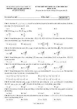 Đề thi thử Toán THPTQG 2019 lần 2 trường Thanh Chương 1 – Nghệ An