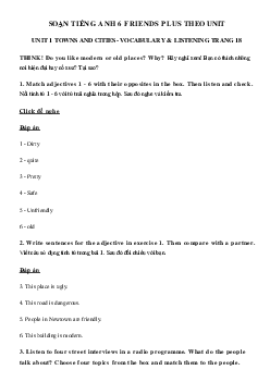 Vocabulary and Listening Unit 1 lớp 6 Towns and Cities trang 18 - Chân trời sáng tạo