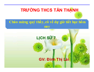 Giáo án điện tử Lịch sử 7 Bài 13 Chân trời sáng tạo: Vương quốc Lào