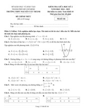 Đề giữa kỳ 2 Toán 10 năm 2024 – 2025 trường THPT Nguyễn Tất Thành – TP HCM có đáp án