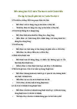 Đề cương ôn tập học kì 2 môn Tin học 6 | Cánh diều