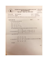Đề thi giữa HKI học phần Đại số tuyến tính năm 2024 - 2025 | Trường Đại học Khoa học tự nhiên, Đại học Quốc gia Thành phố Hồ Chí Minh
