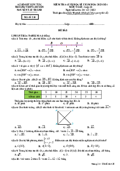 Đề cuối kì 1 Toán 10 năm 2023 – 2024 trường chuyên Nguyễn Tất Thành – Kon Tum