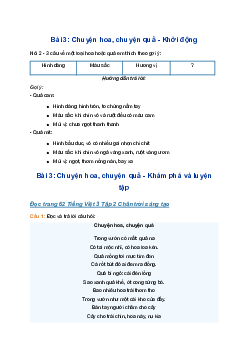 Bài 3: Chuyện hoa, chuyện quả trang 62 lớp 3 Tập 2 Chân trời sáng tạo