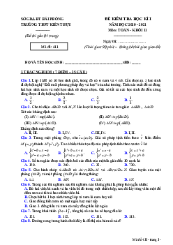 Đề thi HK1 Toán 11 năm 2020 – 2021 trường THPT Kiến Thụy – Hải Phòng