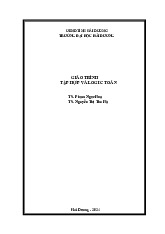 Giáo trình Tập hợp và logic toán | Trường Đại học Kỹ thuật Y tế Hải Dương
