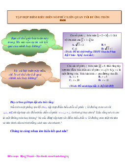 Tìm nhanh tọa độ tâm và bán kính đường tròn trong bài toán tìm tập hợp điểm biểu diễn số phức – Đặng Thanh