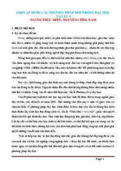 SKKN Áp dụng các phương pháp mới trong dạy học vật lý 9