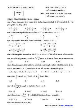 Đề thi học kì 2 Toán 12 năm 2018 – 2019 trường THPT Quang Trung – TP HCM