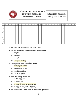 Tổng hợp đề thi cuối kỳ môn Kinh tế vi mô