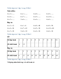 Giải VBT Toán 3 Bài 8: Bảng nhân 6 | Cánh Diều