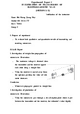 Experimental report 5 Investigation of transmission of Electromagnetic wave (microwave) môn Vật lý đại cương 2  | Học viện Công Nghệ Bưu Chính Viễn Thông