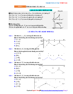 Tổng ôn tập TN THPT 2020 môn Toán: Tính đơn điệu của hàm số