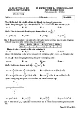 Đề thi thử TN THPT 2025 môn Toán trường THPT Gio Linh – Quảng Trị