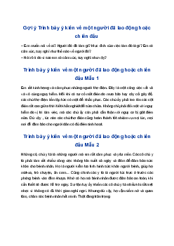 Trình bày ý kiến của em về một người đã lao động hoặc chiến đấu | Tập làm văn 4