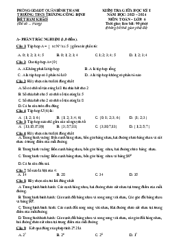 Đề tham khảo giữa kỳ 1 Toán 6 năm 2023 – 2024 trường THCS Trương Công Định – TP HCM