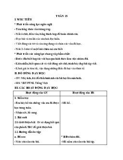 Tuần 25 | Giáo án buổi 2 Tiếng Việt học kì 1 | Cánh diều