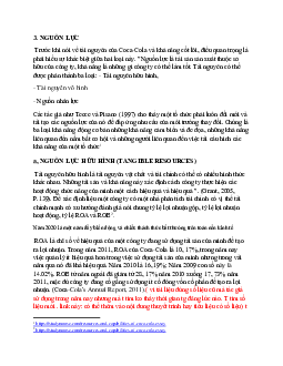 Phân tích các yếu tố  nguồn lực trong công ty cocacola