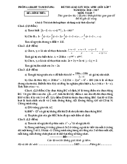 Đề giao lưu HSG Toán 7 năm 2016 – 2017 phòng GD&ĐT Tam Dương – Vĩnh Phúc