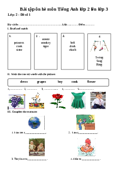 Tổng hợp bài tập học hè môn Tiếng Anh lớp 2 lên lớp 3 | Smart Start