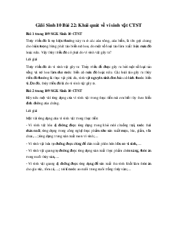 Giải Sinh 10 Bài 22: Khái quát về vi sinh vật | Chân trời sáng tạo