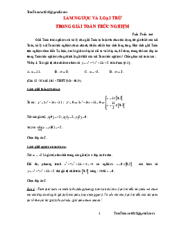 Làm ngược và loại trừ trong giải toán trắc nghiệm – Trần Tuấn Anh