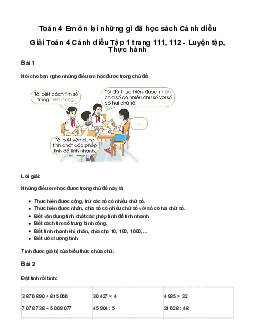 Giải Toán lớp 4 Bài 50: Em ôn lại những gì đã học | Cánh diều