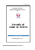 Tìm Hiểu Về Hãng Xe Toyota | Tiểu luận Môn Công nghệ kĩ thuật Ô tô Trường đại học sư phạm kỹ thuật TP. Hồ Chí Minh