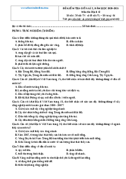 Đề kiểm tra môn Địa 12 giữa học kỳ 2 (có đáp án) - Đề 2