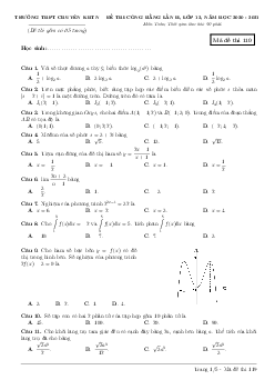Đề thi công bằng Toán 12 lần 2 năm 2020 – 2021 trường THPT chuyên KHTN – Hà Nội