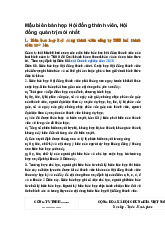 Mẫu biên bản họp Hội đồng thành viên, Hội đồng quản trị mới nhất