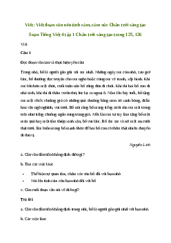 Soạn bài Viết: Viết đoạn văn nêu tình cảm, cảm xúc - Tiếng Việt 4 Chân trời sáng tạo