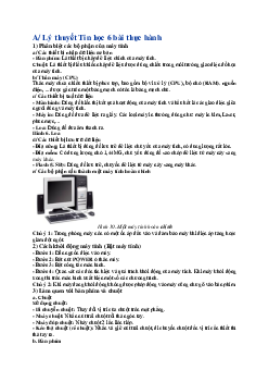 Lý thuyết và bài tập luyện tập Tin học 6 bài thực hành 1: Làm quen với một số thiết bị máy tính | Chân trời sáng tạo