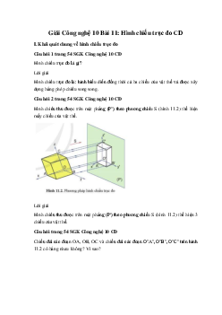 Giải Công nghệ 10 Bài 11: Hình chiếu trục đo CD