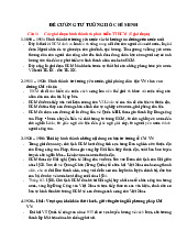 Đề cương môn Tư tưởng Hồ chí minh - Trường Đại học lao động -  xã hội.