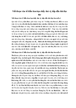 Viết đoạn văn về điều làm bạn thấy thú vị, hấp dẫn khi đọc thơ Ngữ Văn 10 sách Kết Nối Tri Thức