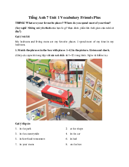 Tiếng Anh 7 Unit 1 Vocabulary Friends Plus