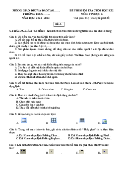 Đề thi học kì 2 môn Tin học 6 năm 2022 - 2023 sách Cánh diều | Đề 2,3