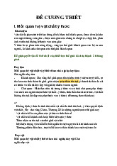 Đề Cương Ôn Tập - Mối Quan Hệ Vật Chất và Ý Thức | Môn Triết học - Học viện An ninh nhân dân