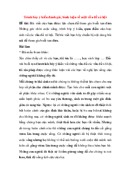 Soạn bài Trình bày ý kiến đánh giá, bình luận về một vấn đề xã hội | Ngữ văn 11 Chân trời sáng tạo