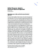 Critical Discourse Analysis,Discourse-Historical Approach | Tài liệu Tiếng anh