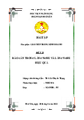 Bài tập nhóm: Rào cản và hiệu quả lắng nghe môn Giao tiếp kinh doanh | Học viện Ngân hàng