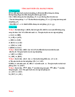 Phương pháp tìm giao tuyến giữa hai mặt phẳng