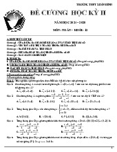 Đề cương học kỳ 2 Toán 12 năm 2024 – 2025 trường THPT Xuân Đỉnh – Hà Nội