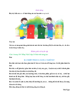 Giải SGK môn Tiếng Việt lớp 2 -  Bài 5: Bạn biết phân loại rác không? | Chân trời sáng tạo