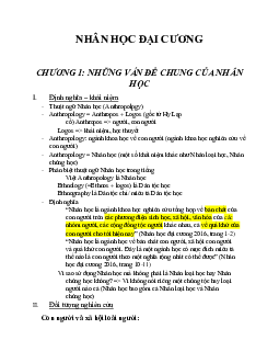 Đề cương chi tiết  | Nhân Học Đương Đại | Đại học Khoa học Xã hội và Nhân văn, Đại học Quốc gia Thành phố HCM