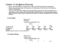 Chapter 23: Budgetary Planning and Master Budget Overview | Môn Managerial Accounting - Trường Đại học Quốc tế, Đại học Quốc gia Thành phố Hồ Chí Minh